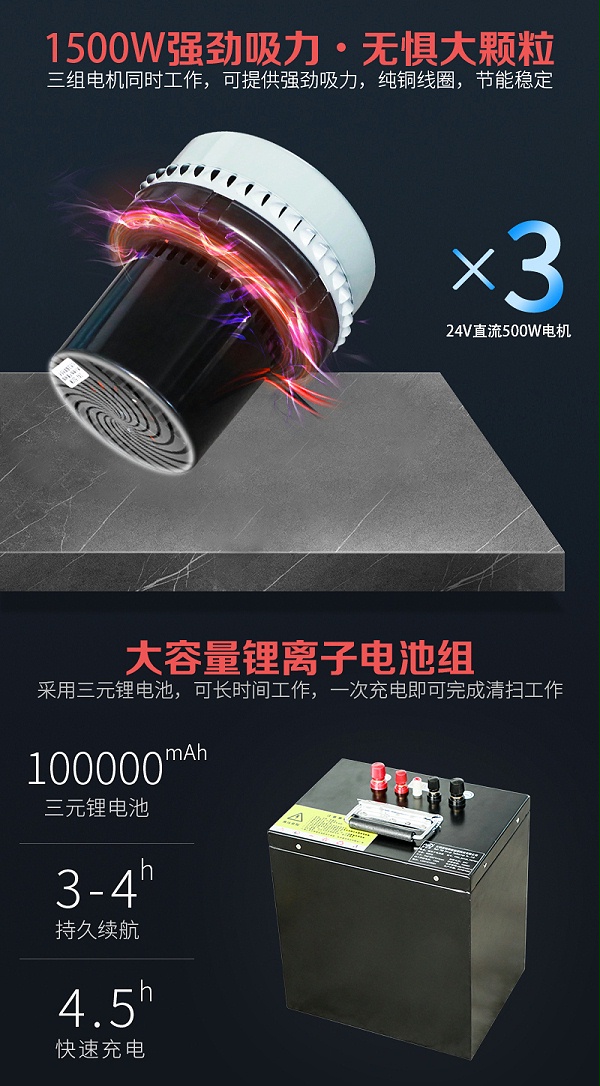 洁威科WB-100D电瓶工业吸尘器